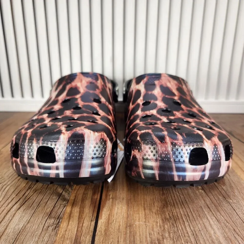 CROCS Classic Animal Remix Clog 207840-0ZR Mens Sz 13 Leopard Zebra Print Shoes